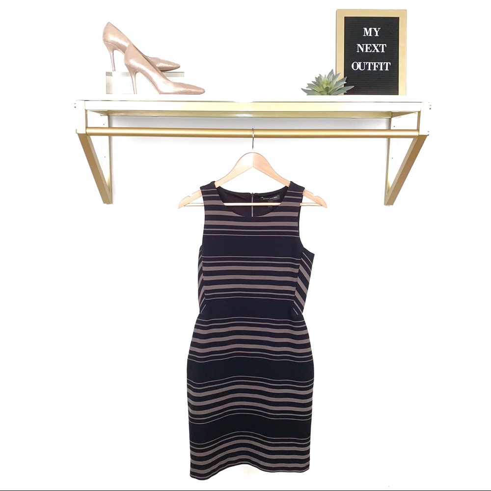 Banana Republic Black Stripped Sheath Dress